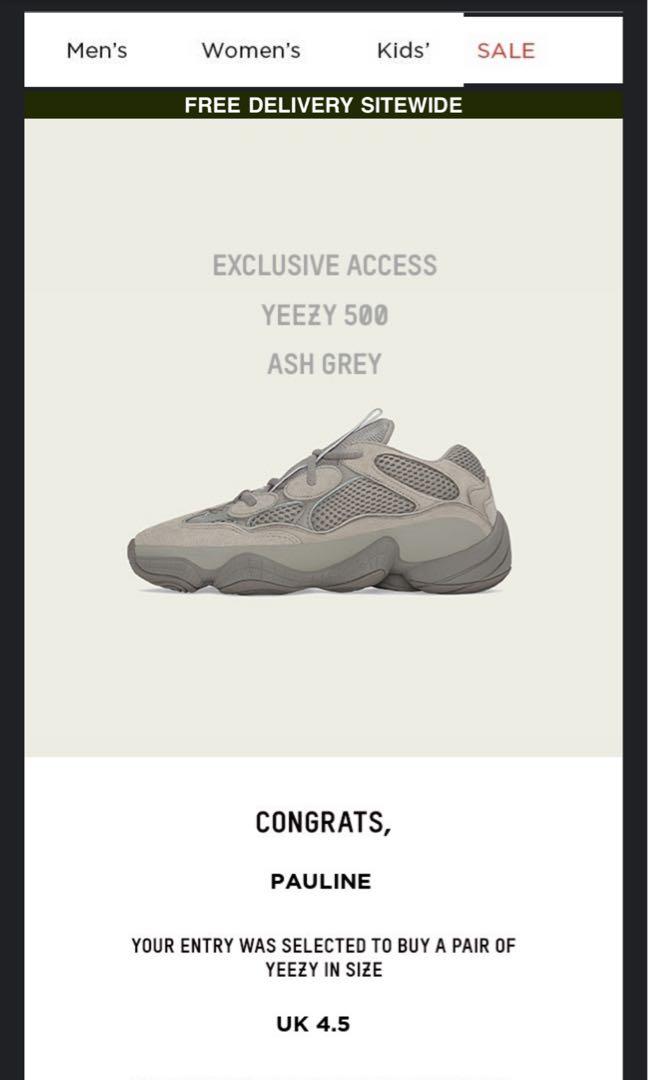 Yeezy 500 size chart women's sales