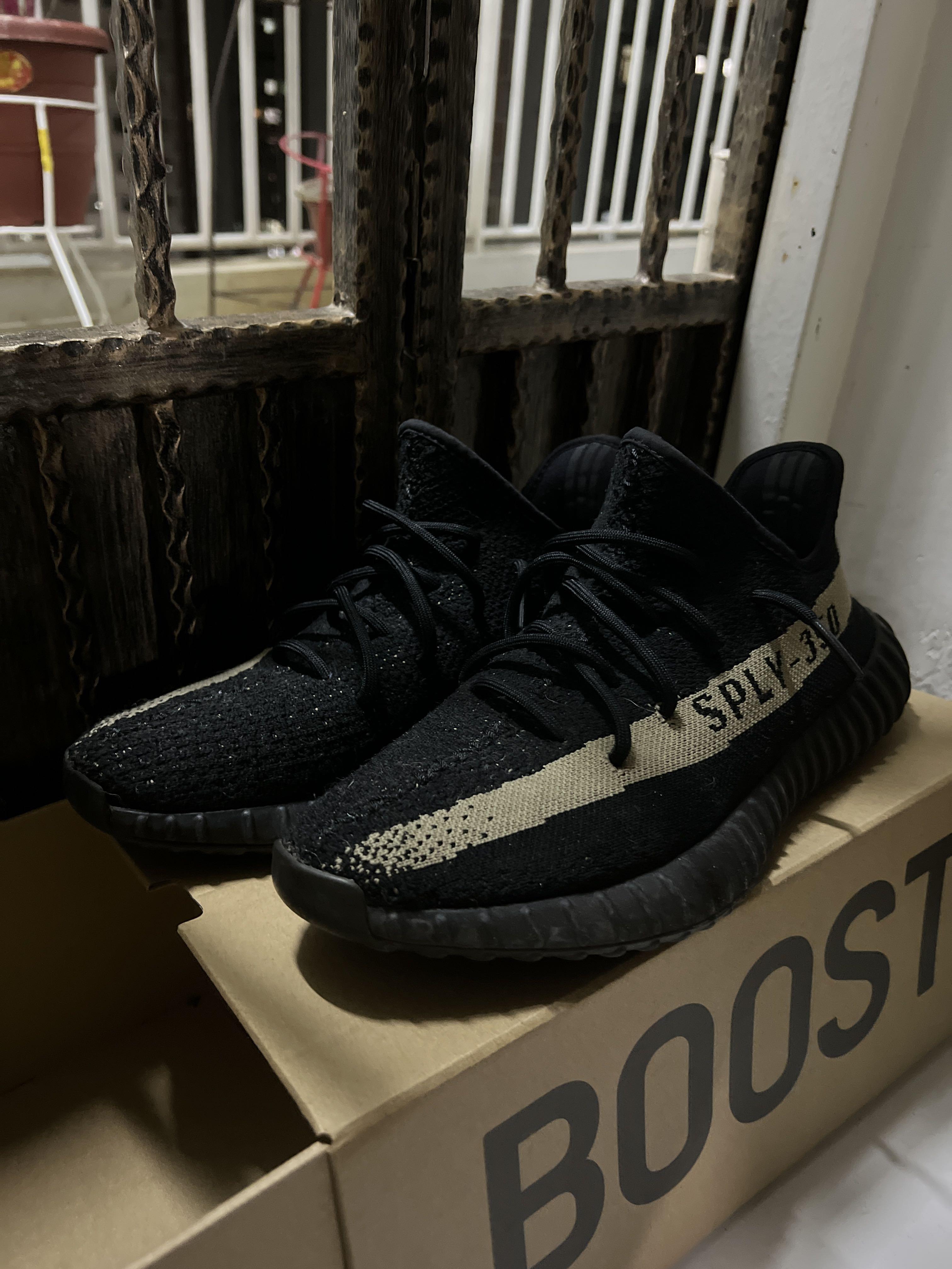 Yeezy boost 350 olive US10 Men s Fashion Footwear Sneakers on Carousell
