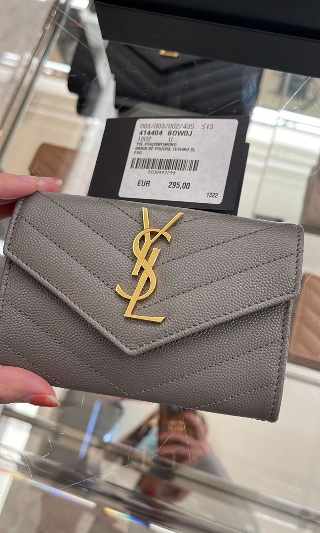 YSL monogram small envelope card wallet, Women's Fashion, Bags