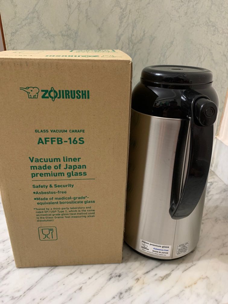 Zojirushi AFFB16S 1.55L glass vacuum carafe, Furniture & Home Living