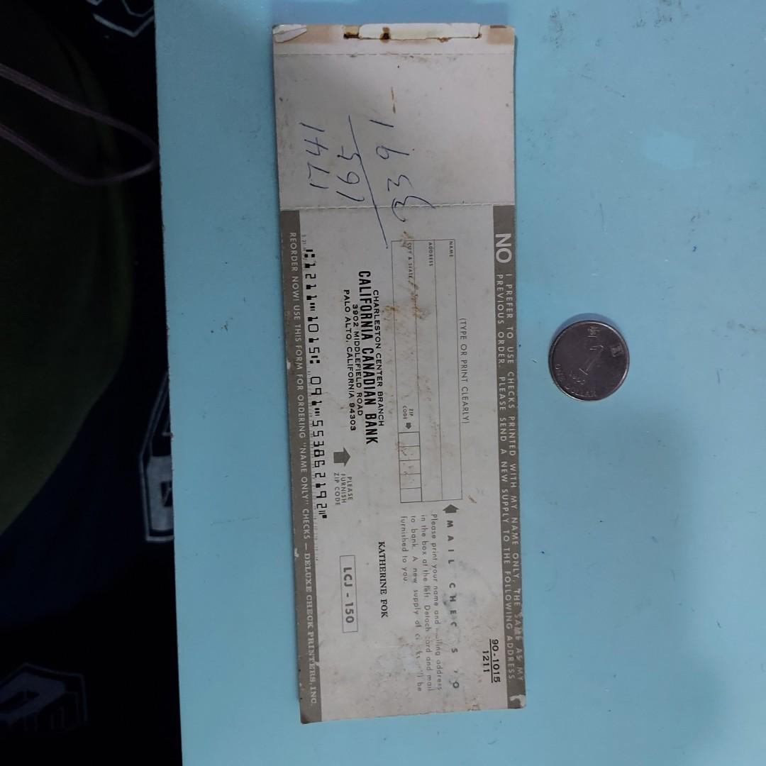 加拿大。支票簿。約25張。品相一般。S29, 興趣及遊戲, 收藏品及紀念品, 古董收藏- Carousell