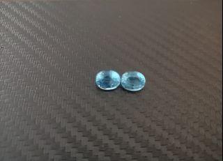 2 loose oval aquamarine 7x9mm