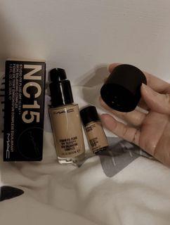 用5次內·含運+送小瓶>MAC專櫃超持妝無瑕粉底 30ml #NC15 亞洲熱賣色 +有附壓頭 +送5ml 深色一點的修容可用