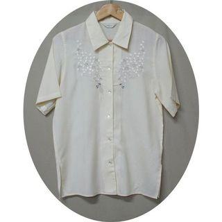 古著短袖襯衫 刺繡