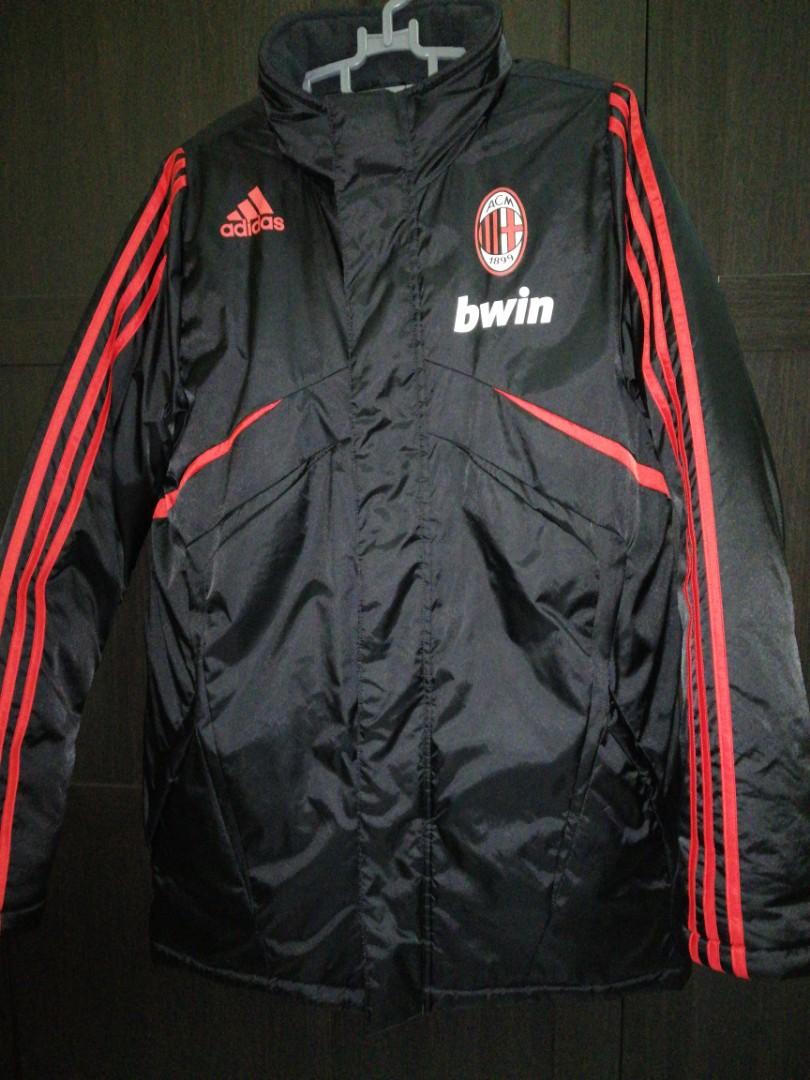 Adidas AC Milan Puffer jacket Black and Red Size UK40-42 Medium
