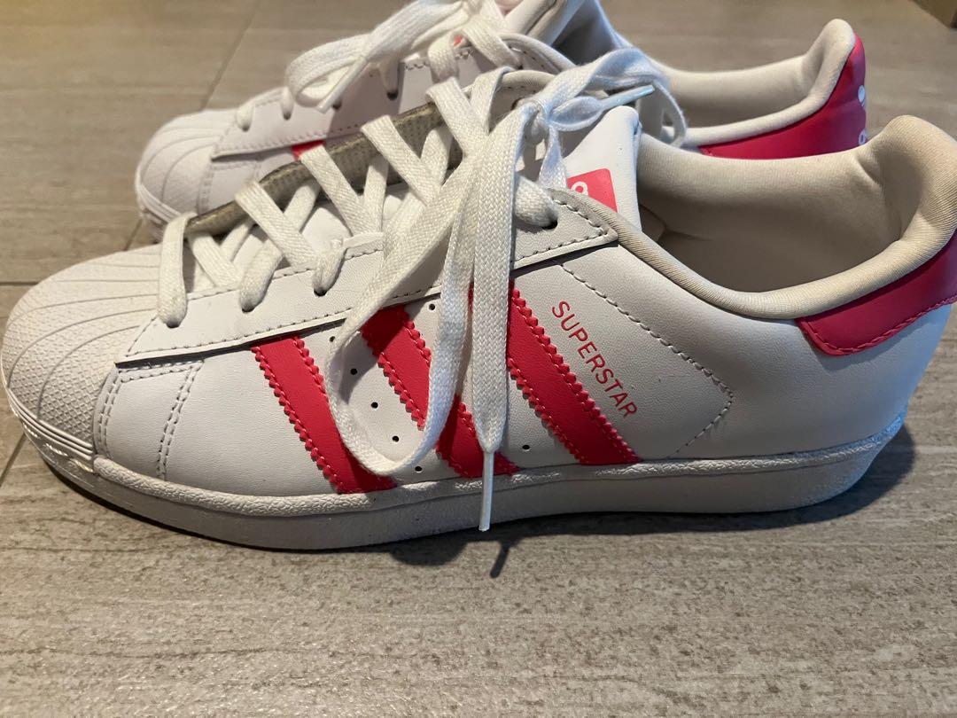 Hot pink adidas superstar shop