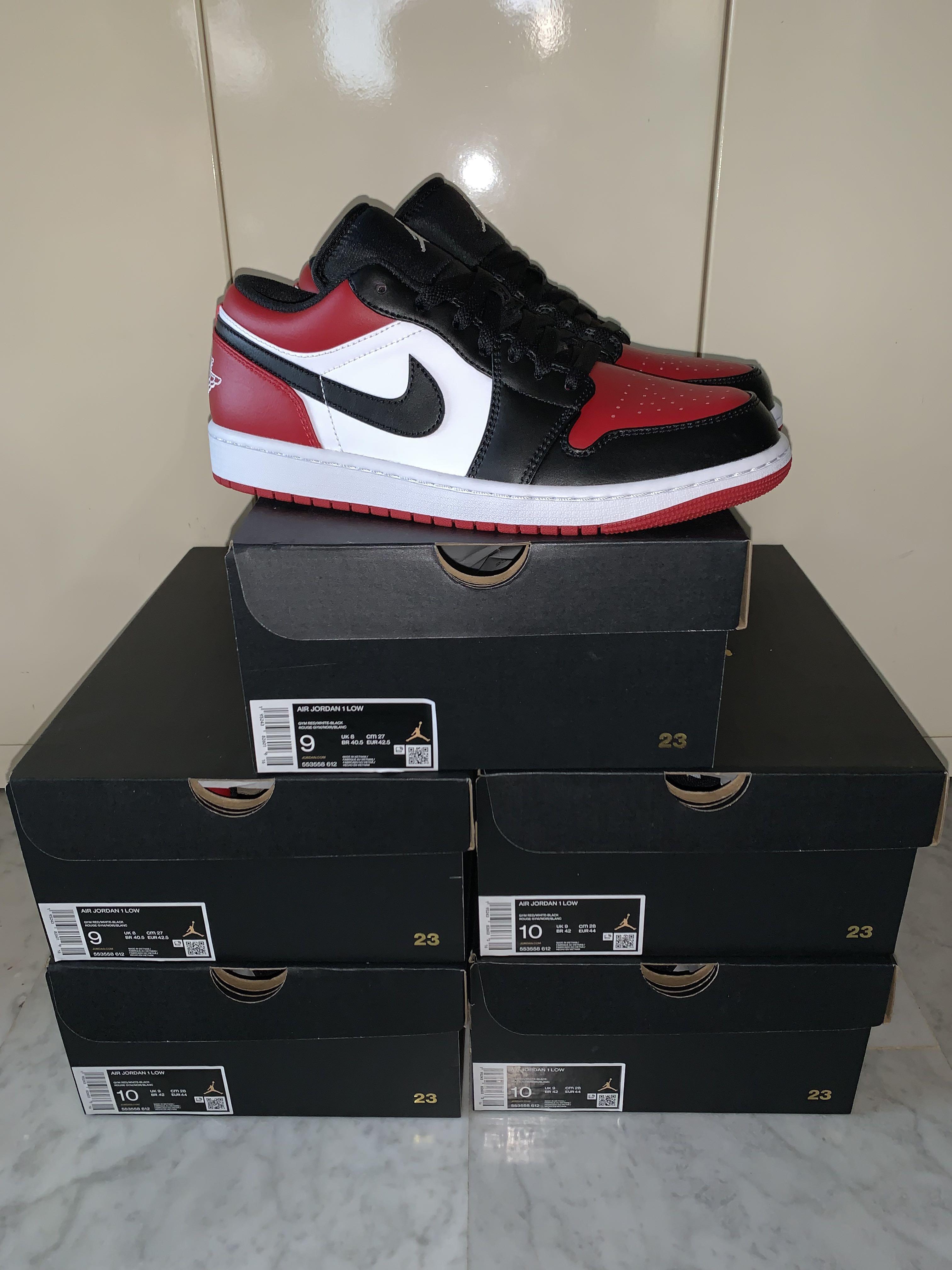 Air Jordan 1 Low 'Bred Toe' - Air Jordan - 553558 612 - gym red/black/white