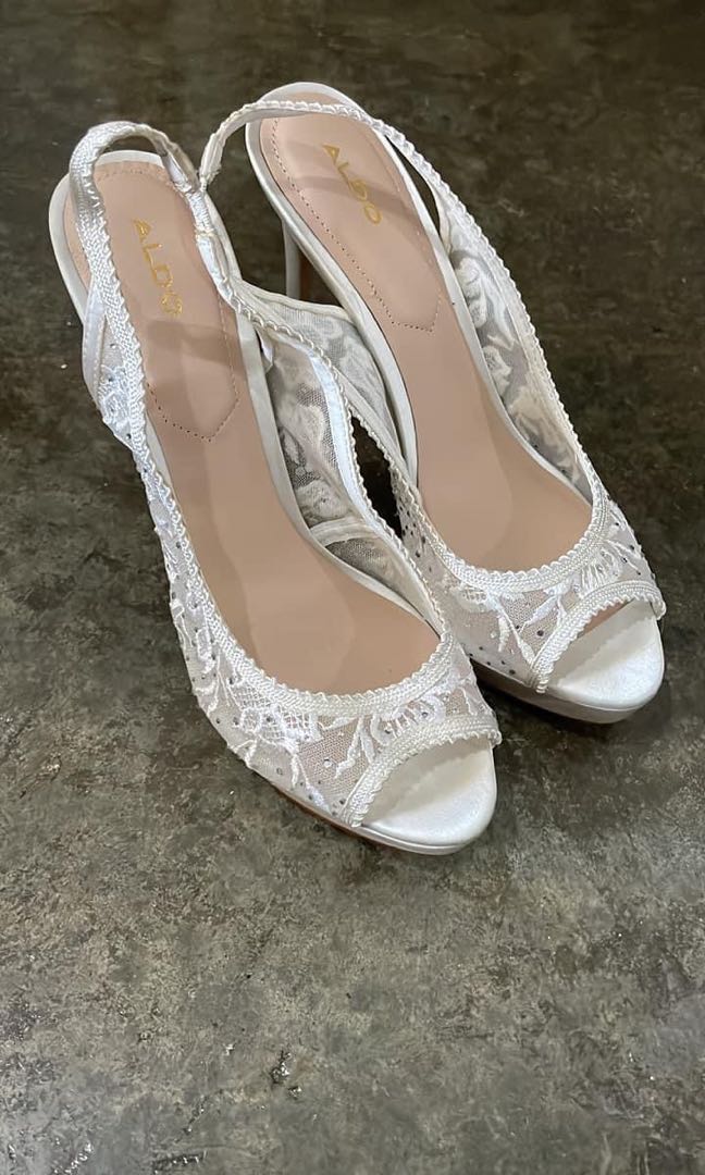 Aldo White Lace Heels Women s Fashion Footwear Heels on Carousell