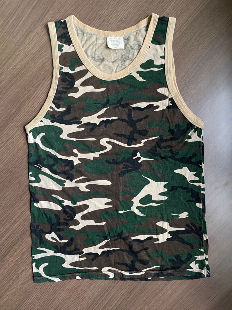Army Camouflage Tank Top, Men's Fashion 