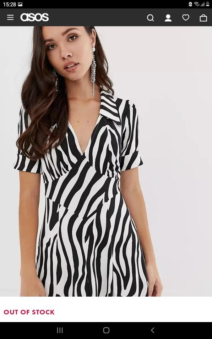 Asos Midi Zebra Dress, Fesyen Wanita 
