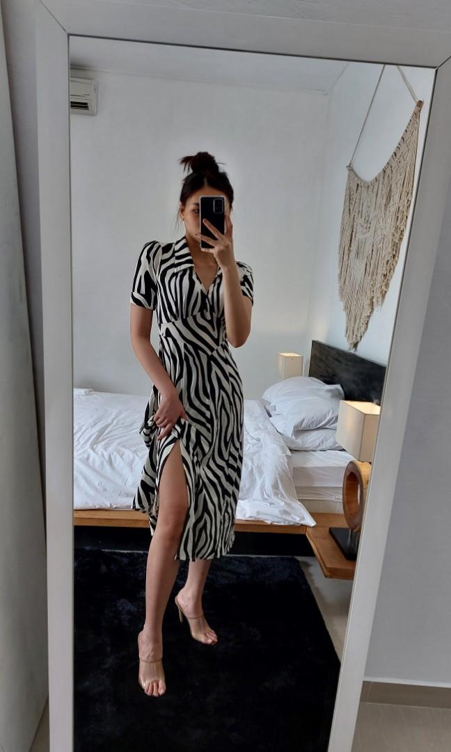 Asos Midi Zebra Dress, Fesyen Wanita 