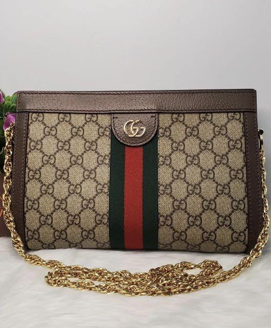 Authentic Gucci GG Supreme Ophidia Small Small Chain-Strap Shoulder Bag ...