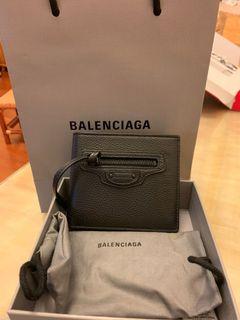 BALENCIAGA  全新真皮短夾 (黑)