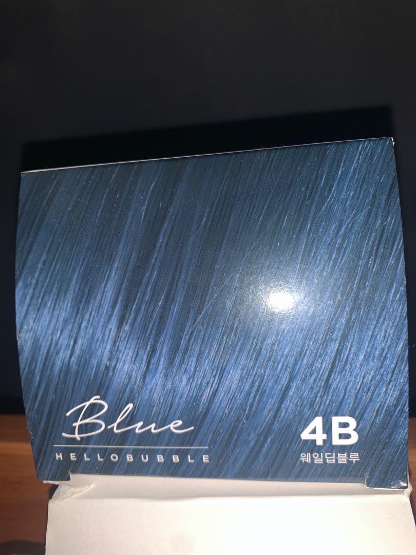 Blackpink Hello bubble hair dye whale deep blue (4B), Beauty