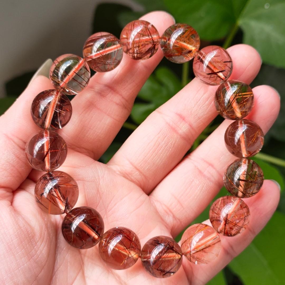 Bracelet Red Rutilated Quartz 228 Women s Fashion