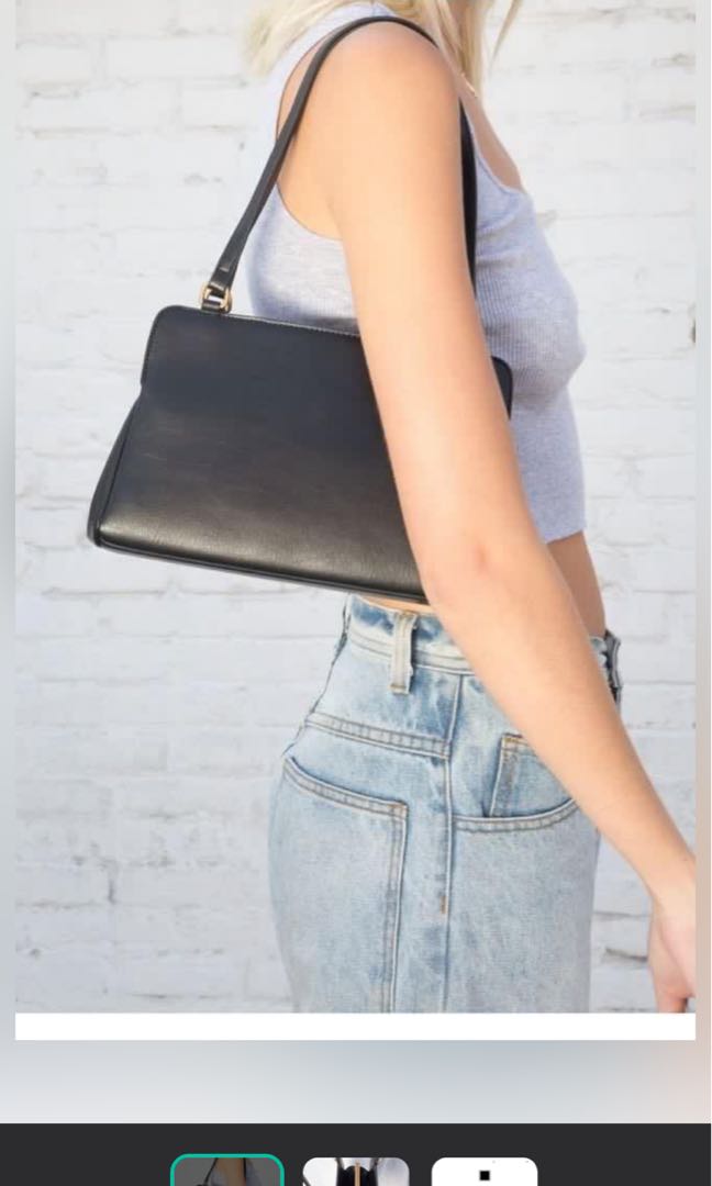 Brandy melville black faux leather purse clearance