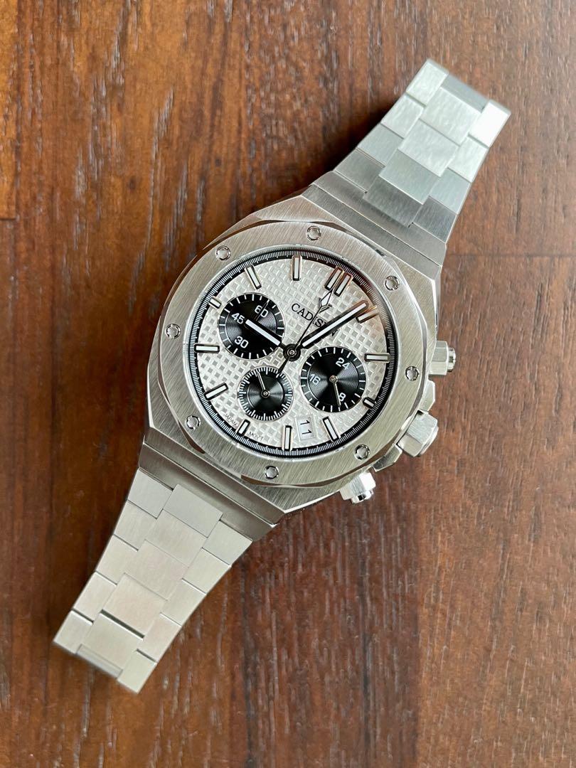 Cadisen Chronograph watch (Seiko VK63 mecha-quartz, sapphire crystal, panda  dial, Royal Oak homage), Luxury, Watches on Carousell