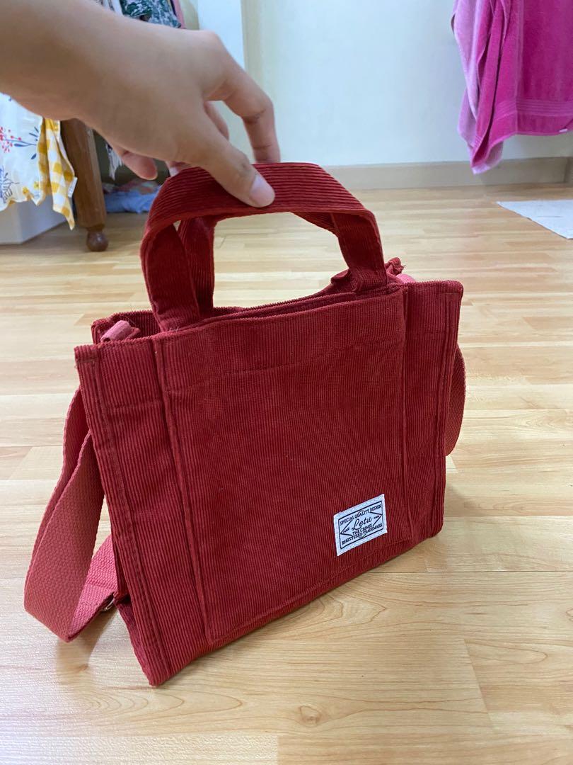 Canvas korean bag teddy bear bag, Women's Fashion, Bags & Wallets