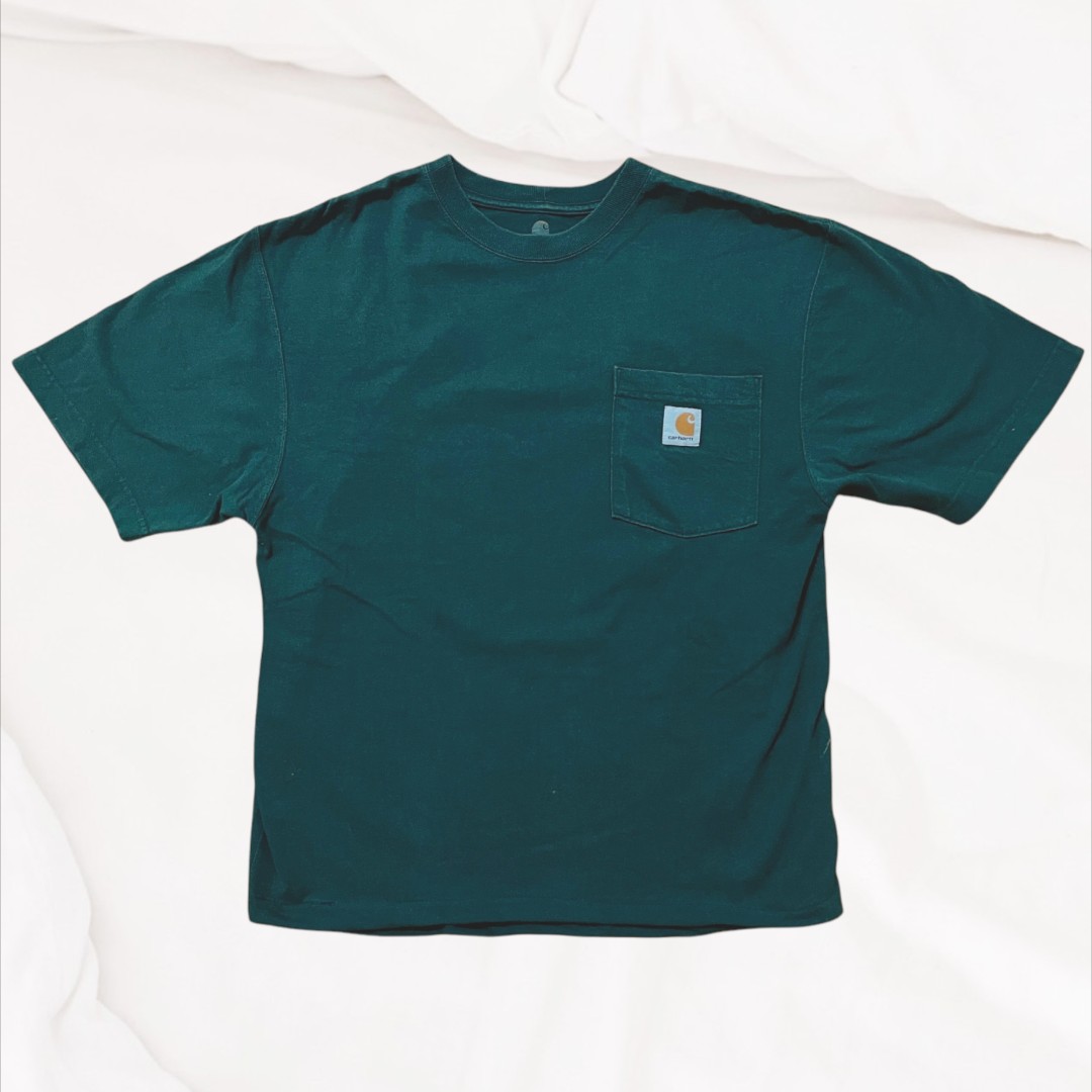 Carhartt K87 Htg Hunter Green Pocket Tee (Original Fit), Men's Fashion 
