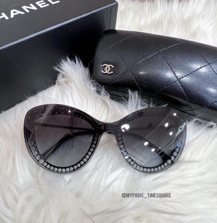 Chanel Polarized Glitter Pearl Butterfly Sunglasses (SHF-E4kKTX) – LuxeDH