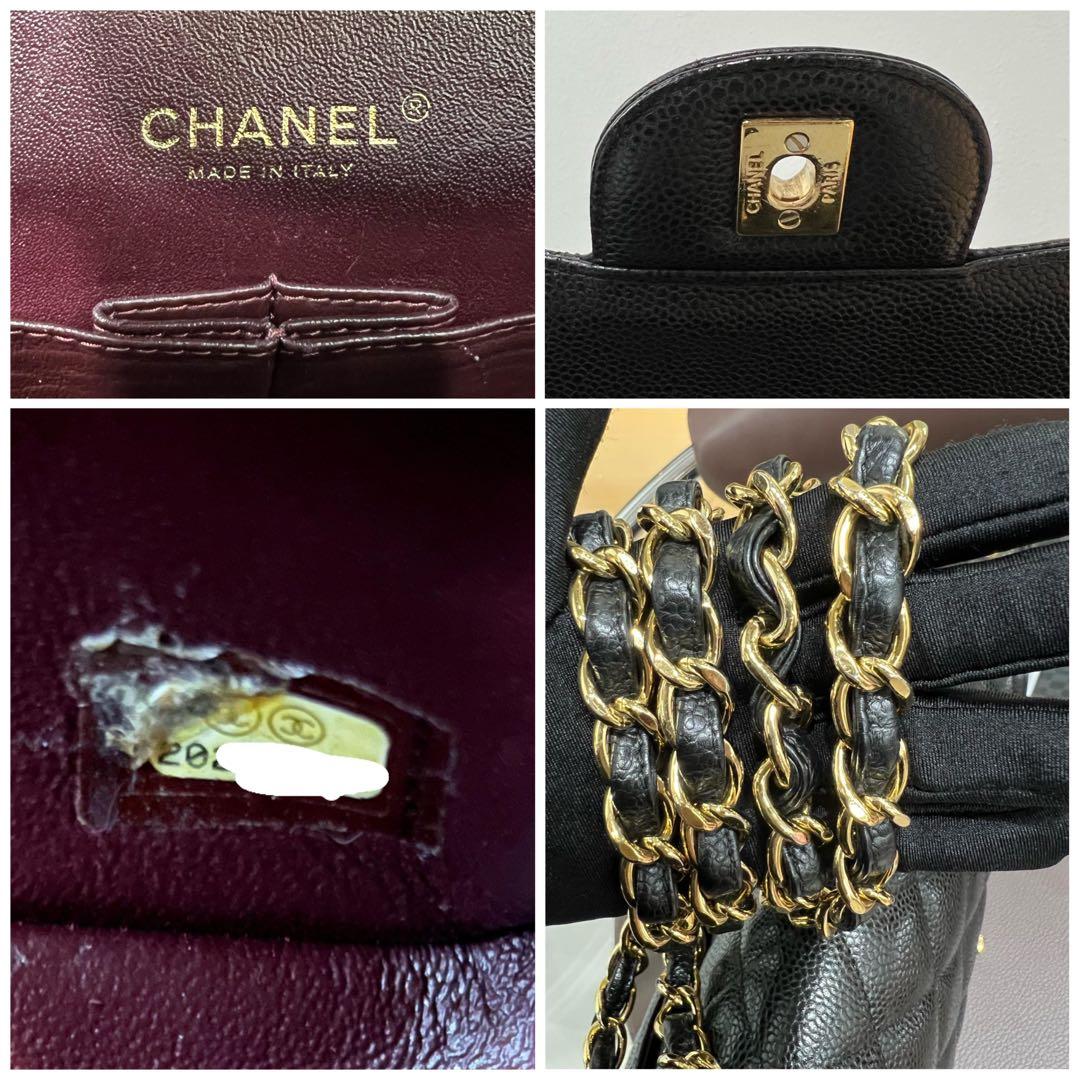 Chanel Classic Jumbo Double Flap Black Caviar Ghw Series 20