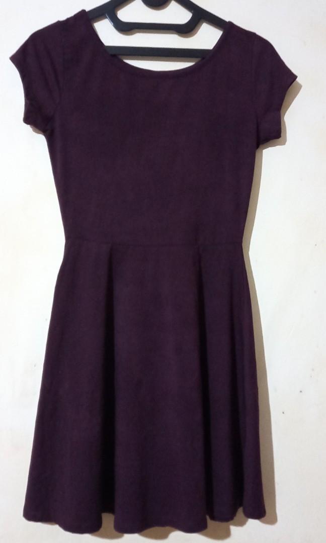 Cotton On Burgundy Dress, Fesyen Wanita 
