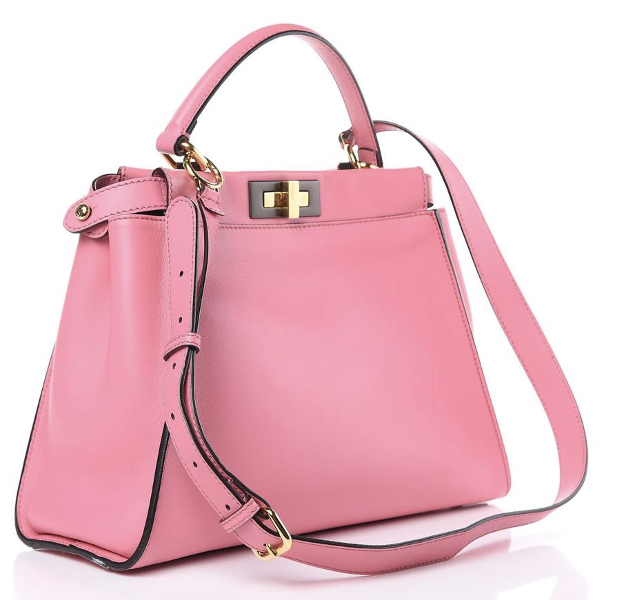 Fendi Peekaboo Pink top handle Medium Size Bubblegum Pink Limited ...