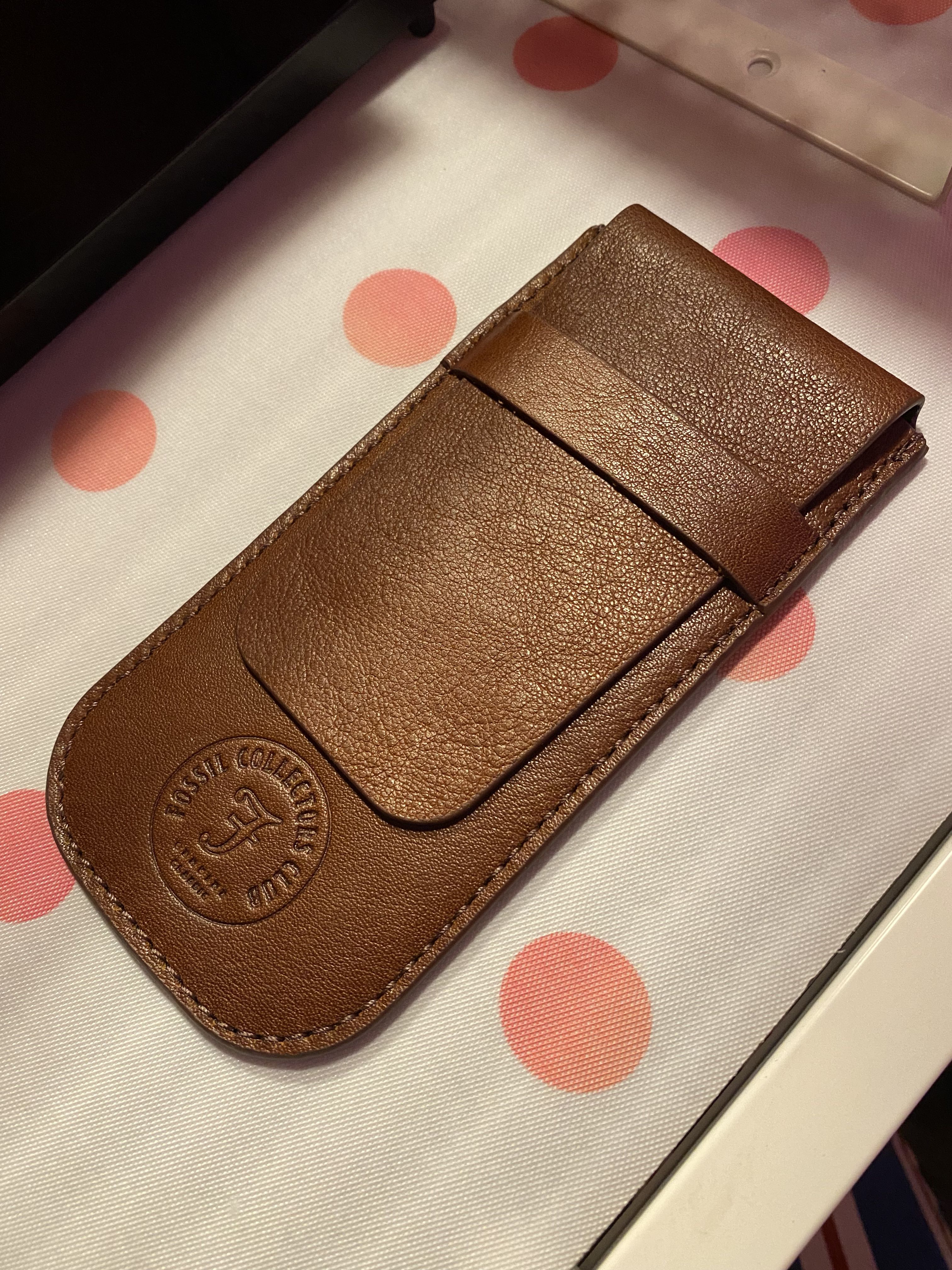 Fossil Leather watch case, Luxury, Bags 
