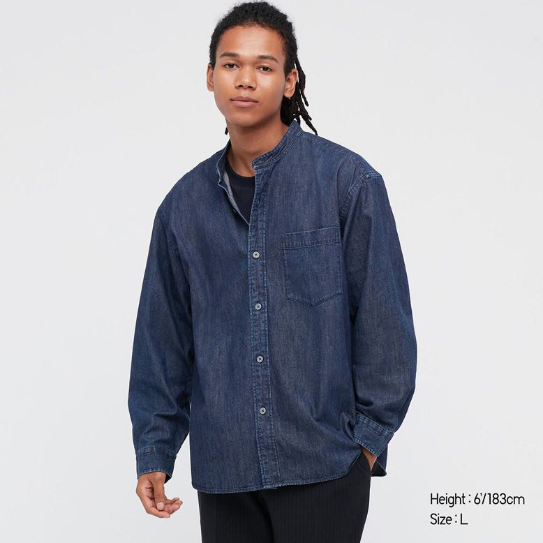 Uniqlo men denim shirt online