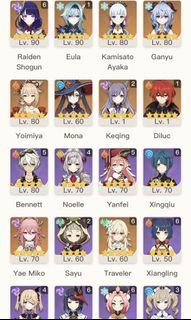 Urgent! C6R5 raiden shogun 40 5 stars Genshin impact Account