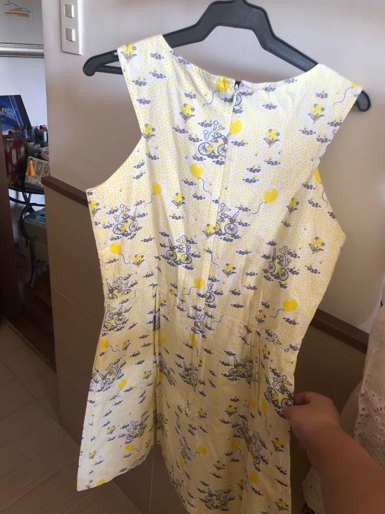 Yellow Dress with Bicycle Print (Category: Dresses) located in Muntinlupa City. Submitted by g3yser (Listing ID 1146226951, Image 2). Description: size M on tag, really good quality dress! .