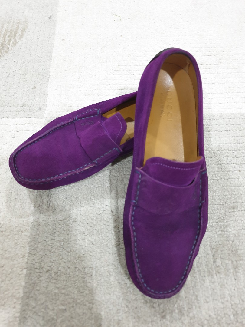 purple gucci loafers