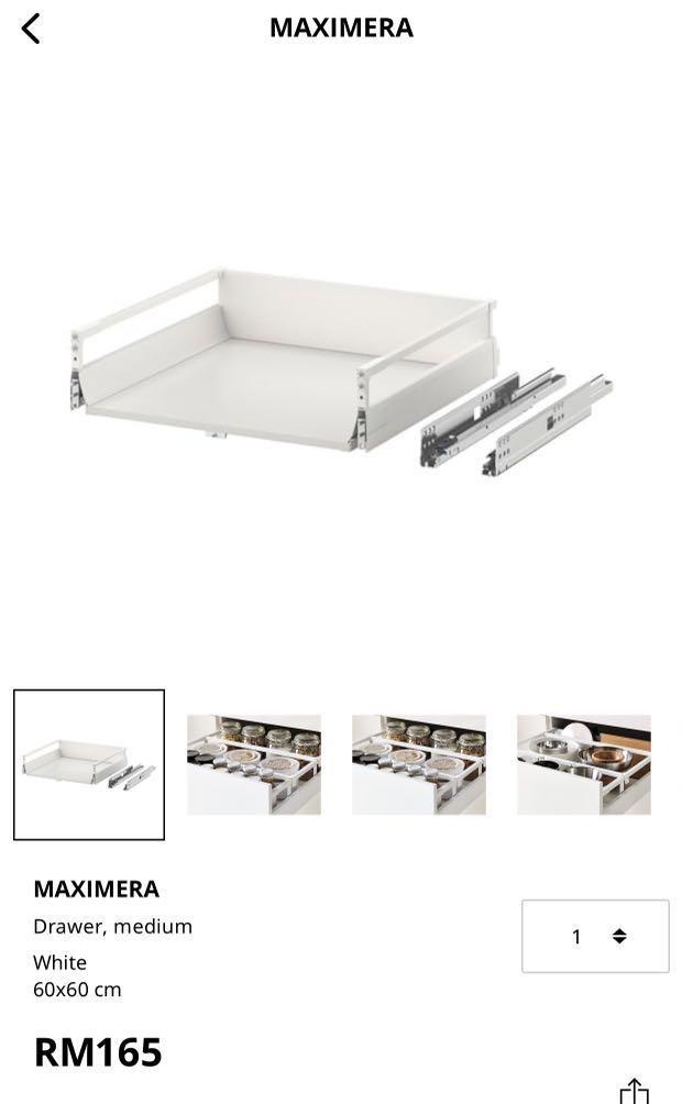 Inefficiënt aanwijzing toxiciteit Ikea - Maximera drawer 60x60 for metod kitchen cabinet, Furniture & Home  Living, Furniture, Tables & Sets on Carousell