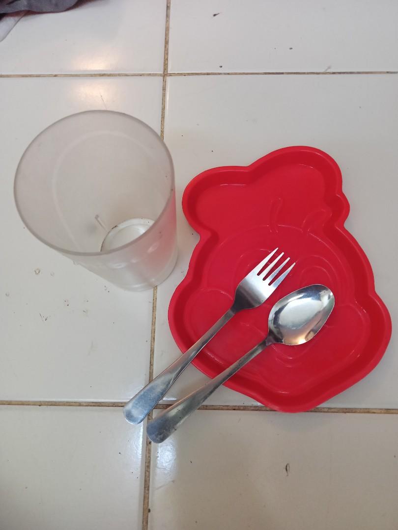 Jollibee Plate, Glass, Spoon and Fork, Hobbies & Toys, Memorabilia