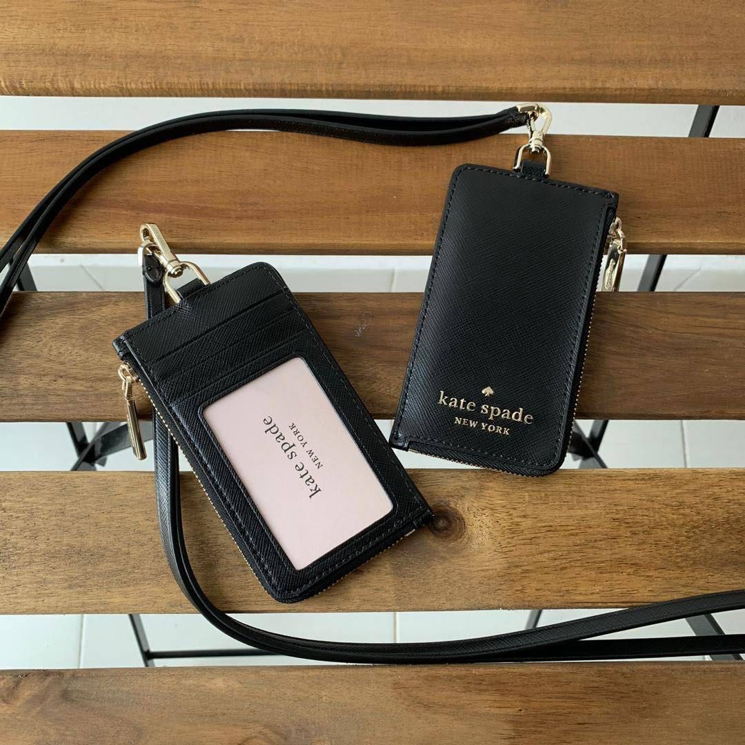 KATE SPADE STACI CARD CASE LANYARD IN BLACK, Women's Fashion, Bags &  Wallets, Purses & Pouches on Carousell