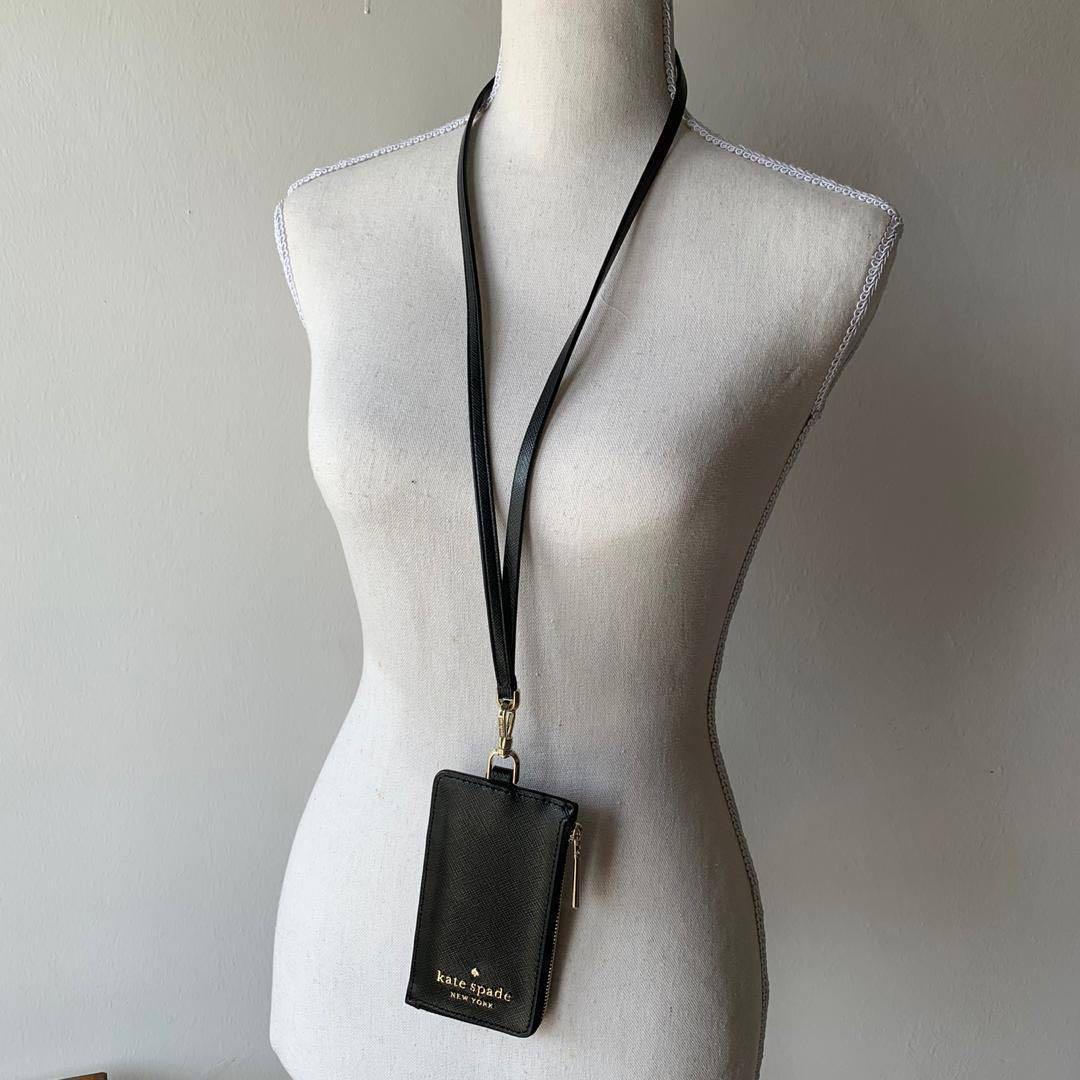 KATE SPADE STACI CARD CASE LANYARD IN BLACK, Women's Fashion, Bags & Wallets,  Purses & Pouches on Carousell