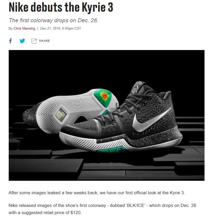 KYRIE 3 FEAR THE SWORD ORIGINAL NIKE 10 UK