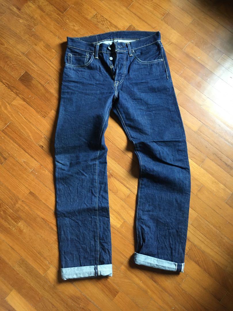 Levi's 501 made in USA raw denim White Oak Mills 29x34, Men's Fashion,  Bottoms, Jeans on Carousell