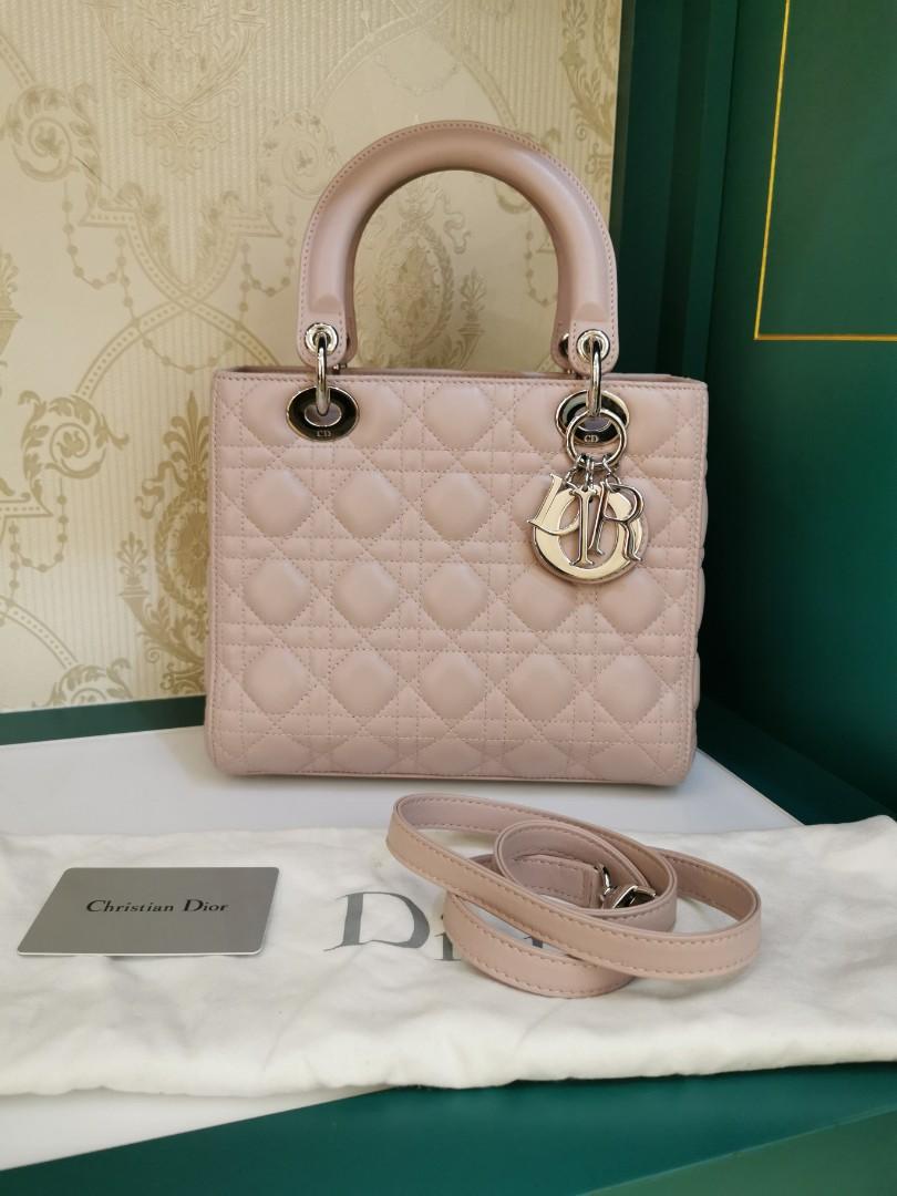 Christian Dior Small Lady Dior My ABC Blush Cannage Lambskin Pale Gold  Hardware  BrandConscious Authentics