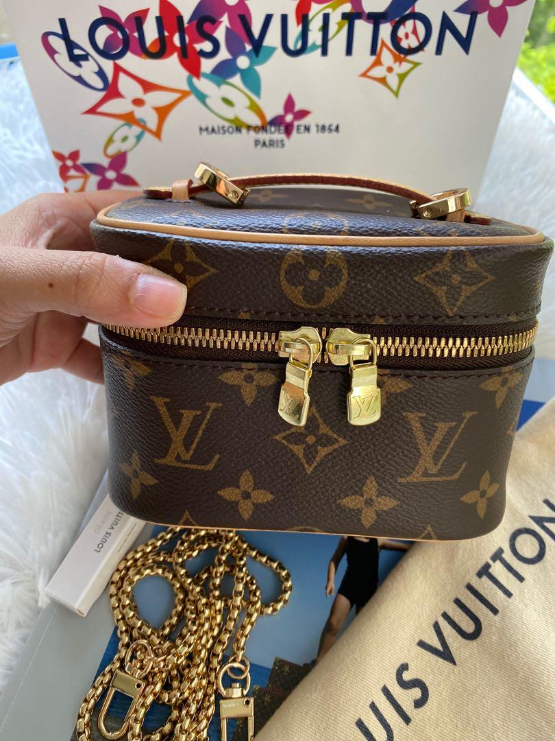 💯 Authentic LV, Monogram Nice Nano Vanity Bag, Luxury, Bags & Wallets on  Carousell