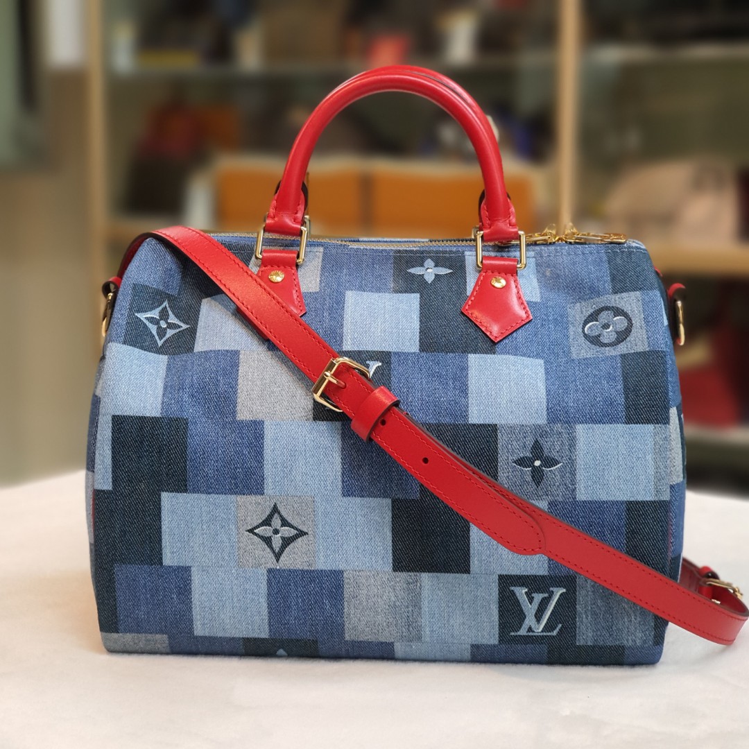 Louis Vuitton Speedy 30 Denim Bandouliere Luxury Bags Wallets