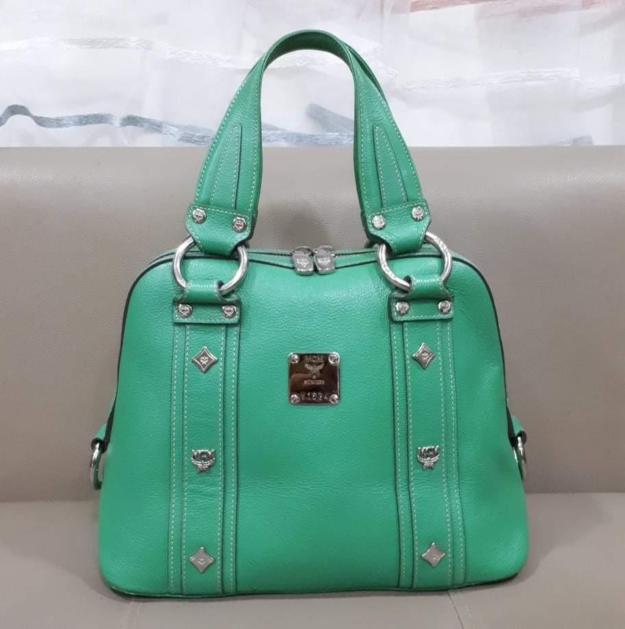 MCM Alma Type Handbag (Category: Luxury Bags & Wallets) located in Taguig. Submitted by esa.agustin (Listing ID 1146194760, Image 2). Description: Original MCM green pvc leather alma type bag. Made in Korea..