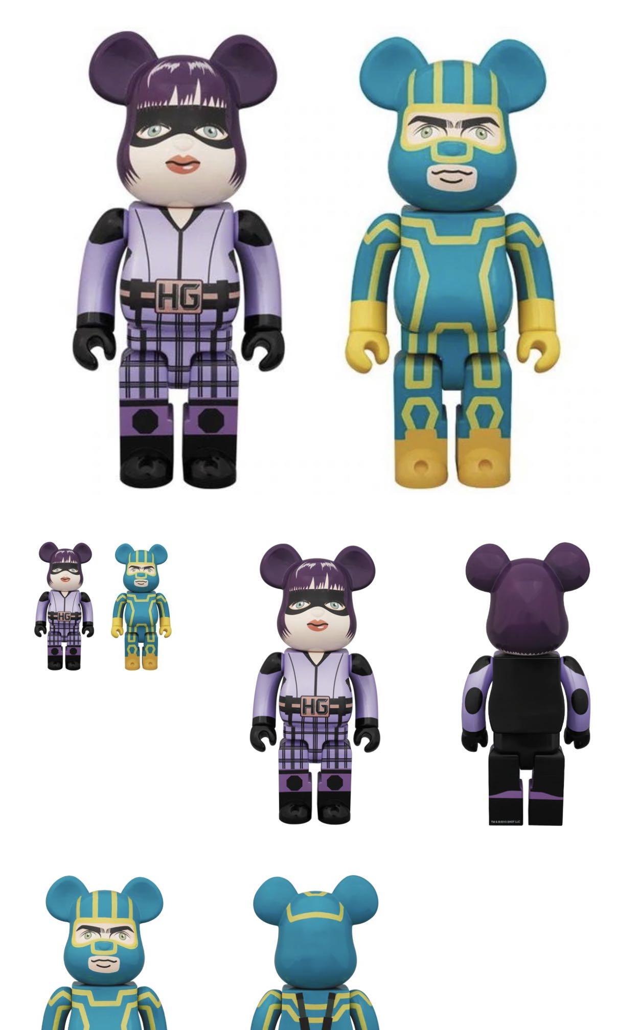 【良好品】 Medicom Bearbrick 400% Kick Ass & Hit Girl set Be@rbrick キューブリック、ベアブリック