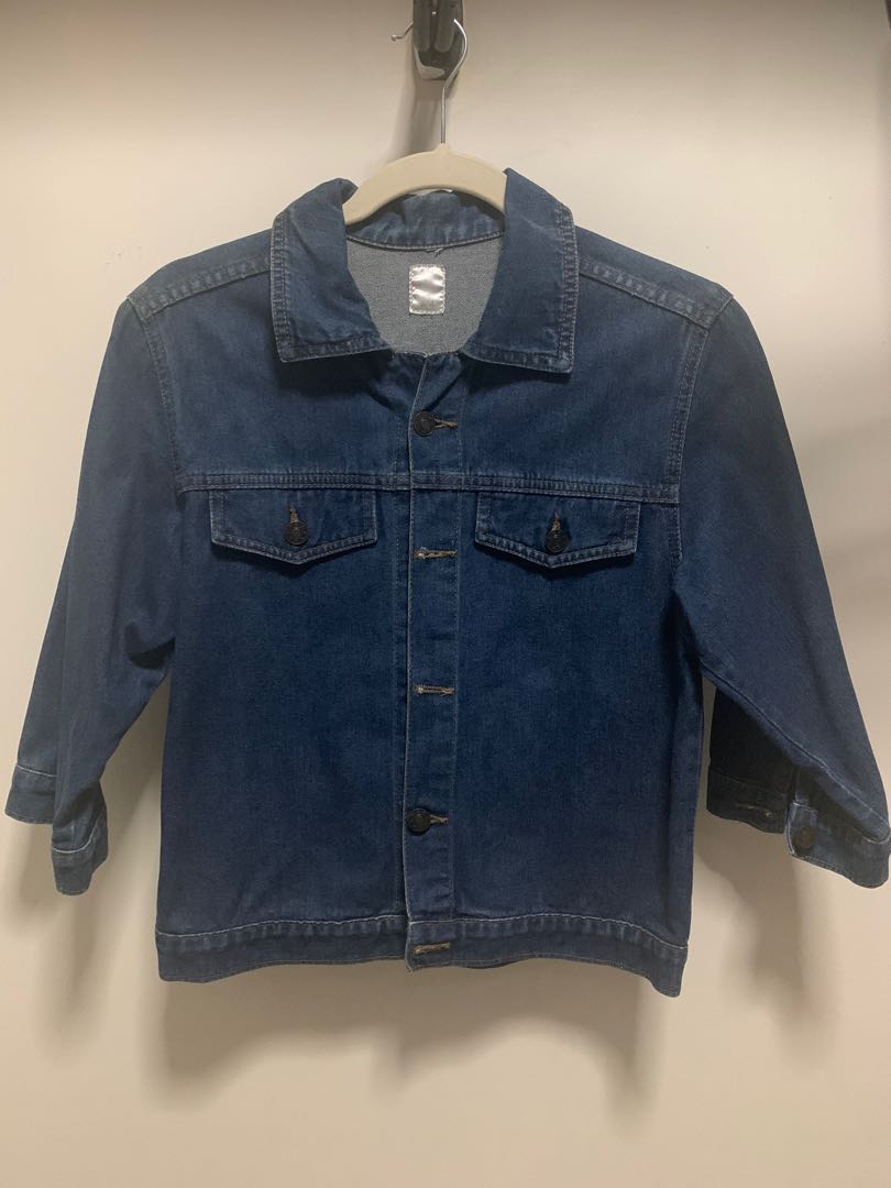 Navy Blue Denim Jacket, Women's Fashion, Tops, Others Tops on Carousell