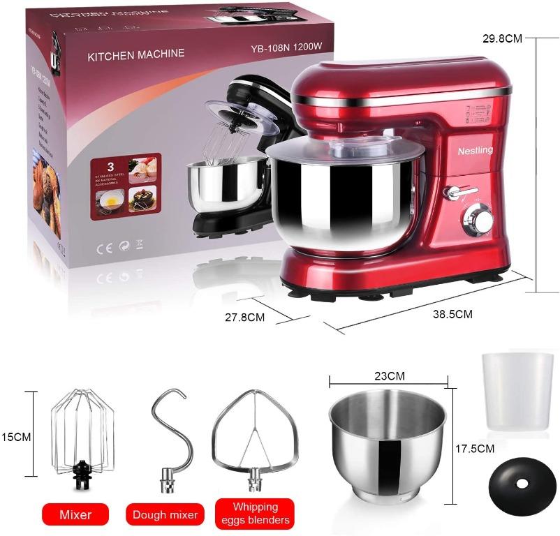 [Nestling] 5L Stand Mixer 1200W with Mixing Bowl, 5 Speed TiltHead