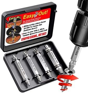 Damaged Screw Remover and Bolt Extractor with 62-63HRC Hardness Easily Remove Stripped or Damaged Screws Set of 5 and Made from H.S.S 4341# Oria Screw Extractor