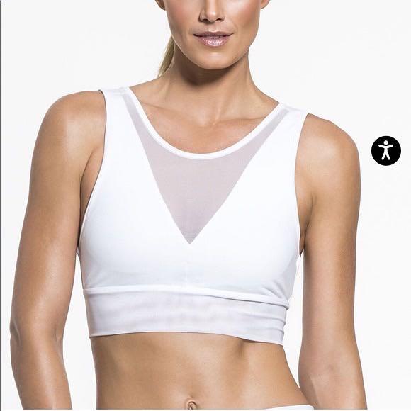 Shein White GLOWMODE FeatherFit™ Active Tank Yoga Top Sports Bra