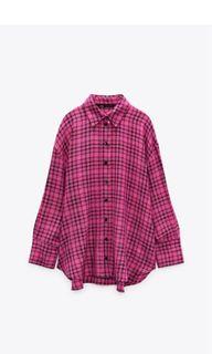 NEW WITH TAG ZARA OVERSIZED CHECK SHIRT
