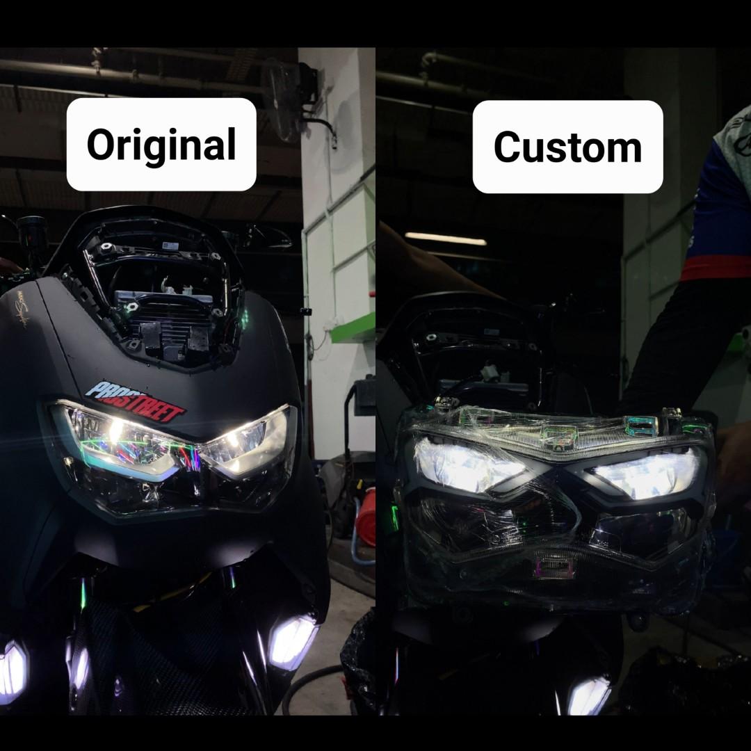 Nmax V2 Custom RGB Headlight headlamp (Remote control), Motorcycles