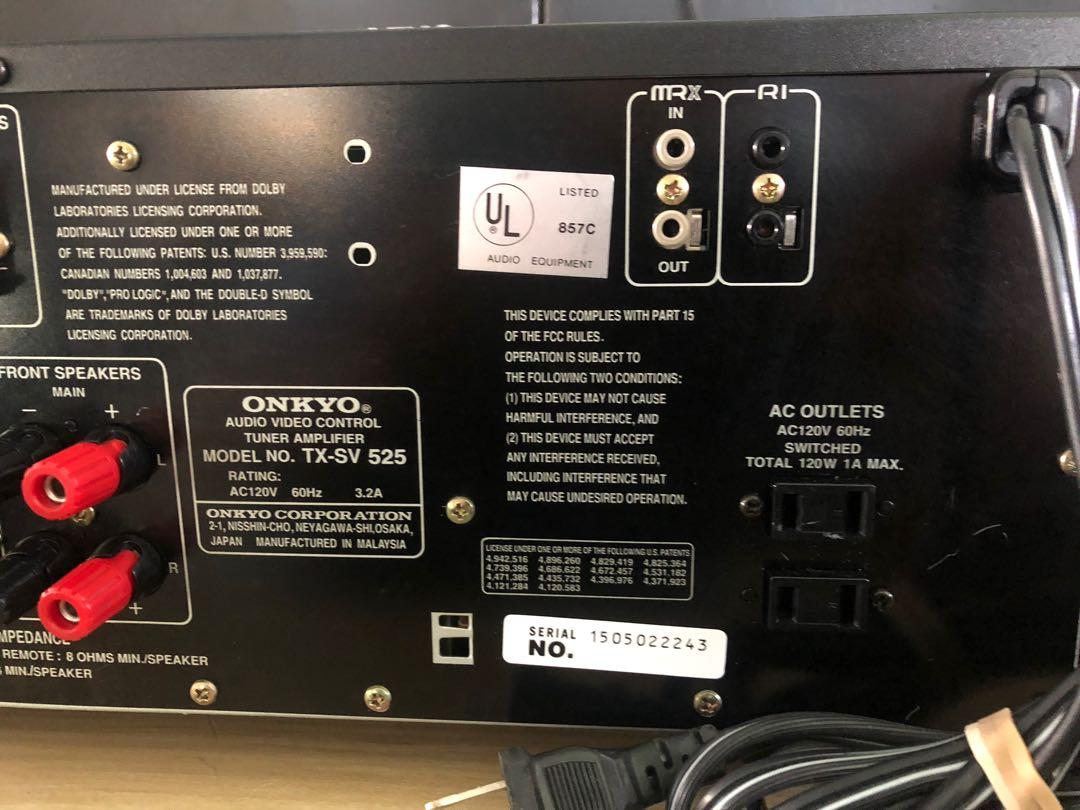 Onkyo TXSV525 5.1 Home Theater Surround Receiver w/ original remote
